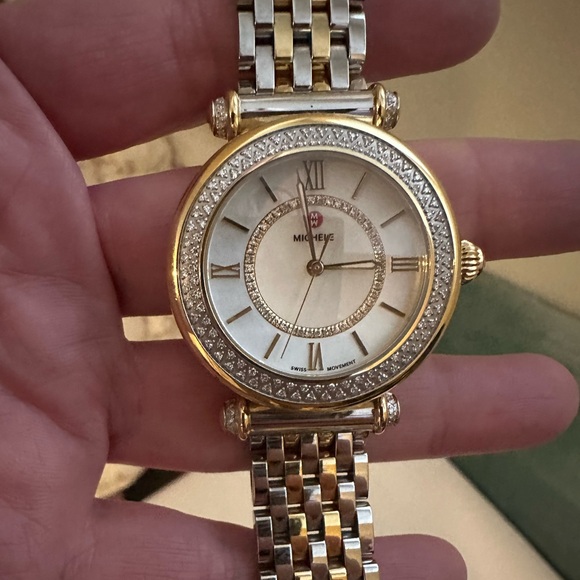 Michele Accessories - MICHELE Caber Diamond Two-Tone Watch EUC